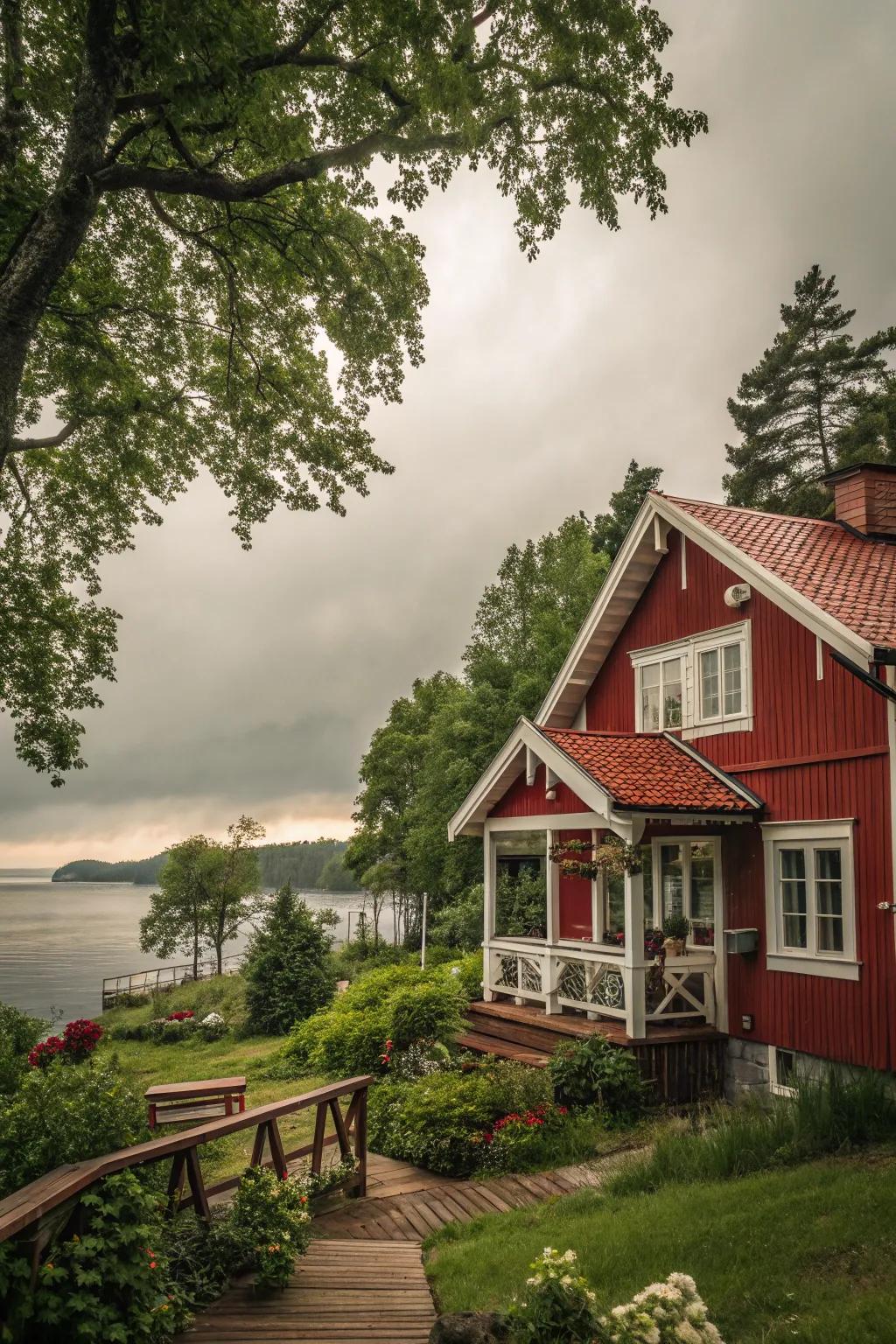 Stand out using a striking red facade.