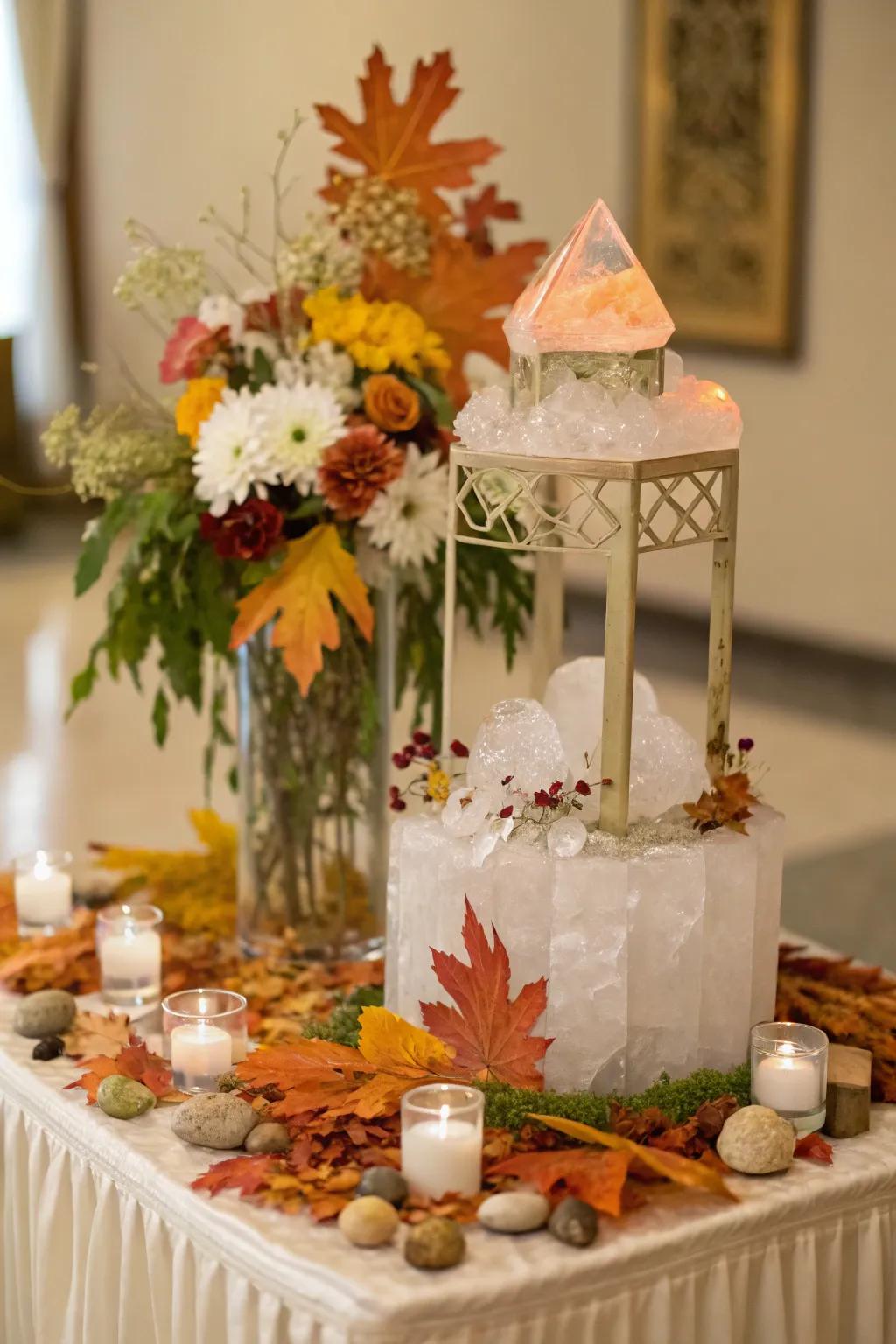 Seasonal elements keep this altar fresh and lively.