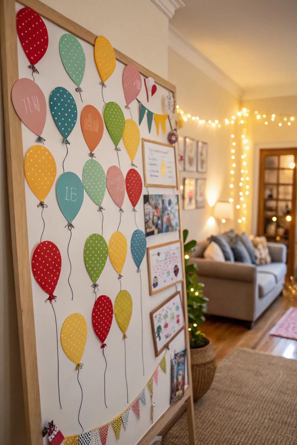 Celebrate in style with a balloon-themed board.