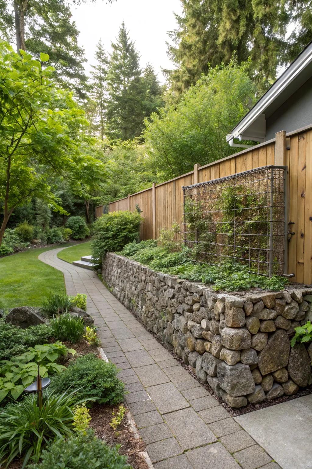 Gabion structures present an eco-supportive and enduring fencing solution.