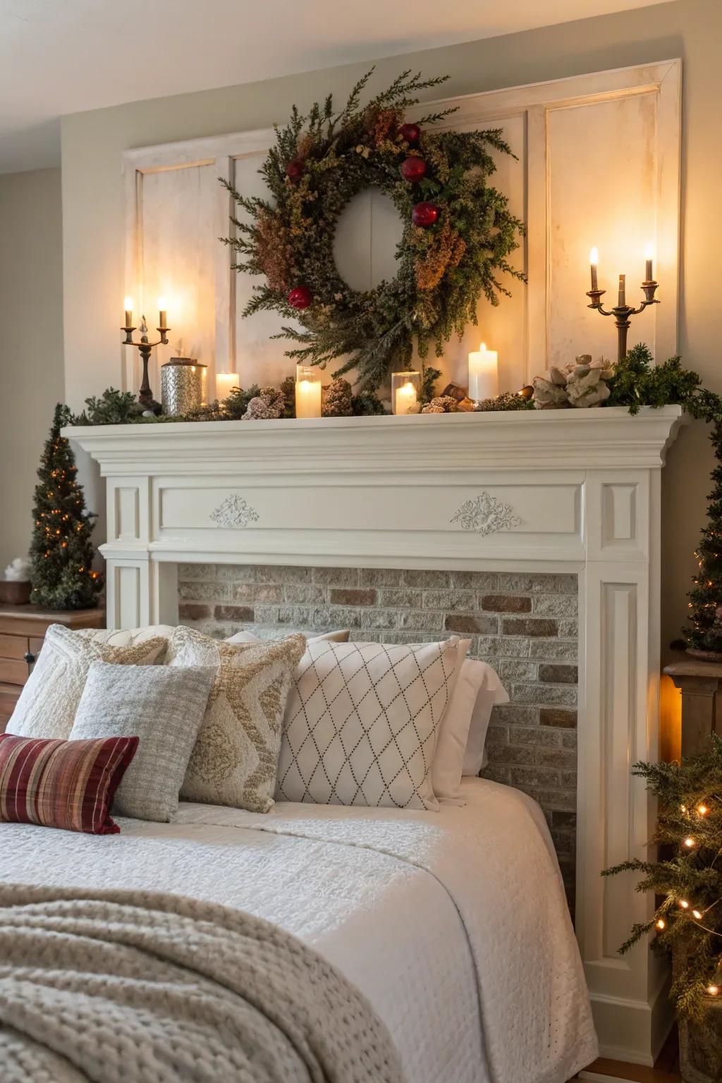 Festive decorations maintain the surround headboard trendy year-round.