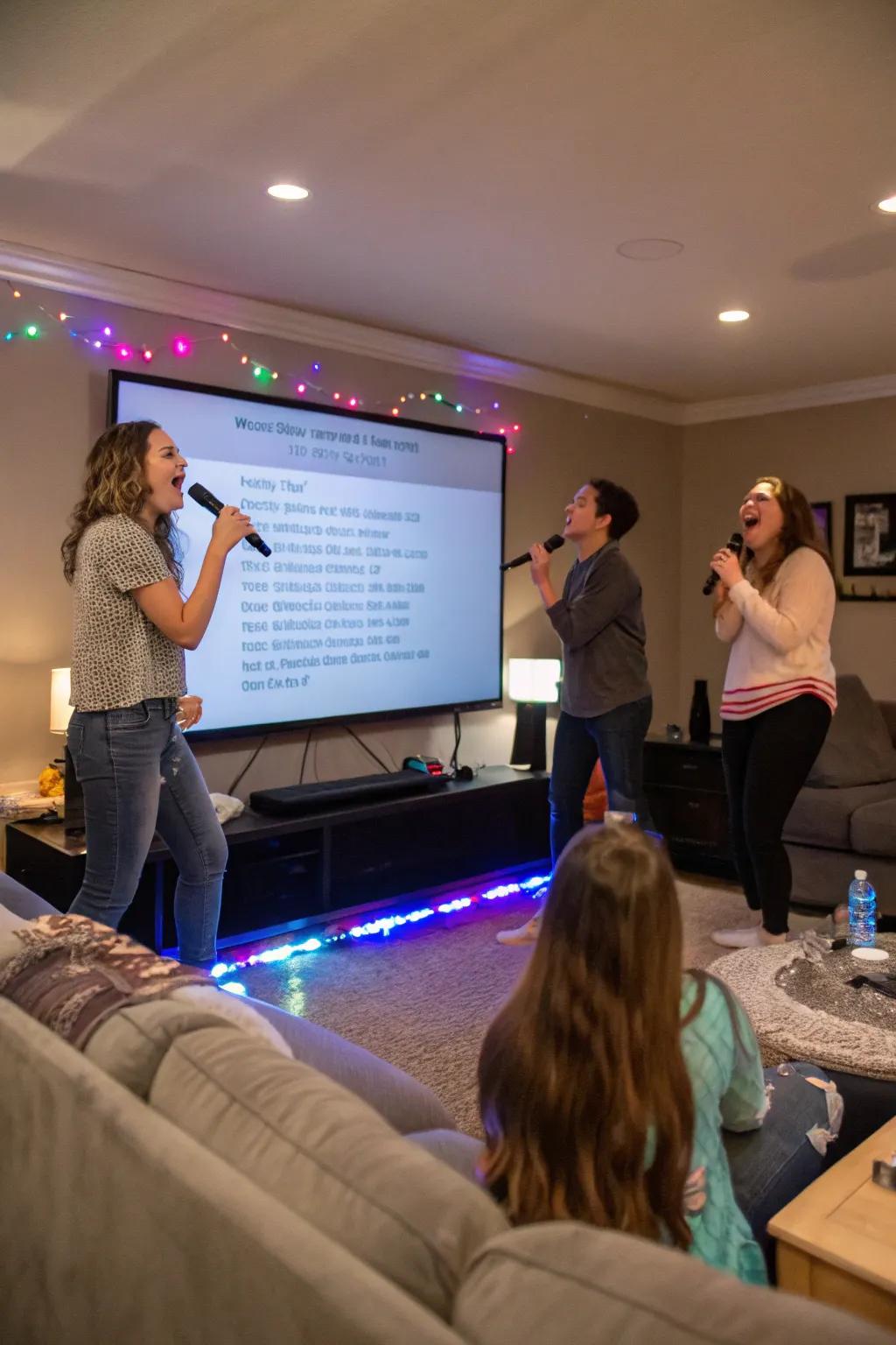 An energetic karaoke night ideal for a fun-filled Galentine's Day.