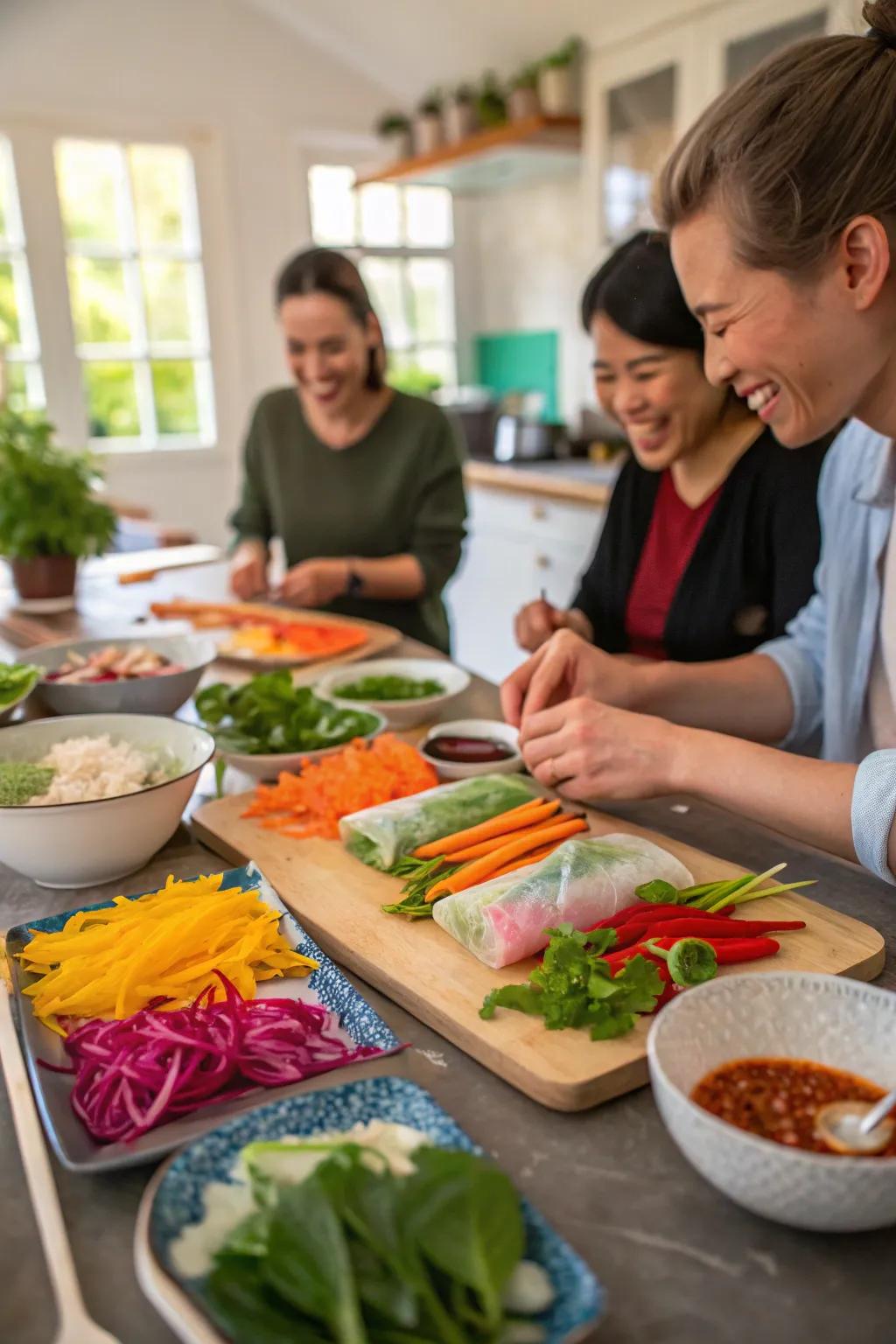 Fresh and fun: roll your own spring rolls.