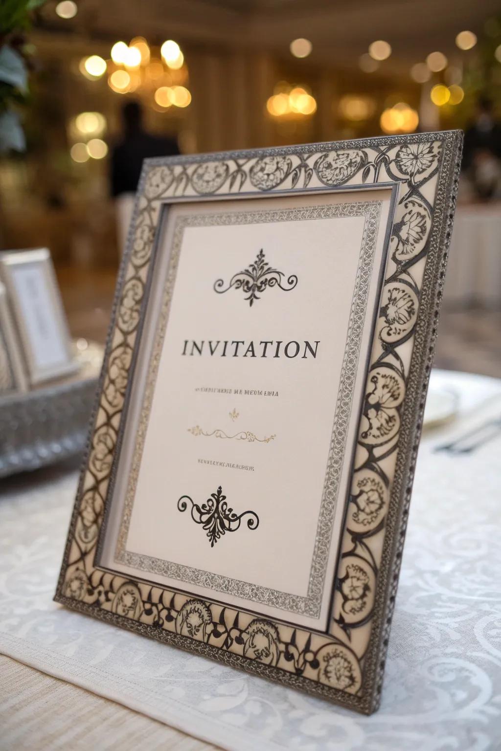 Elegant borders frame your invitation beautifully.