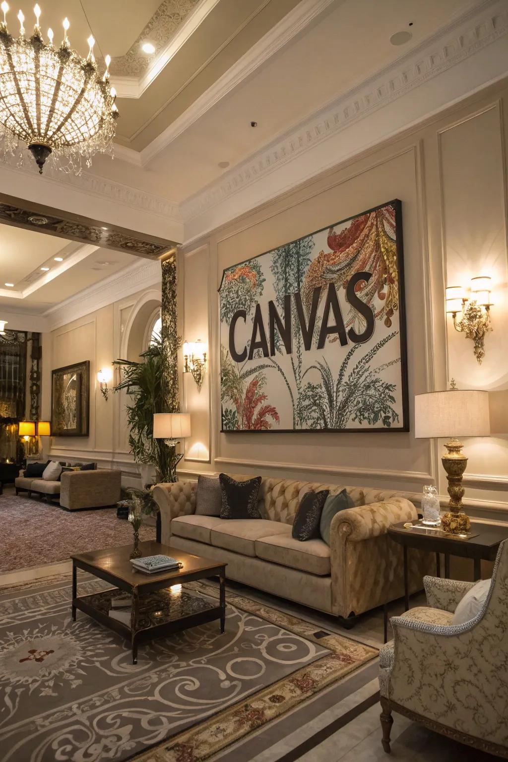 Create a statement with artful cloth boards.