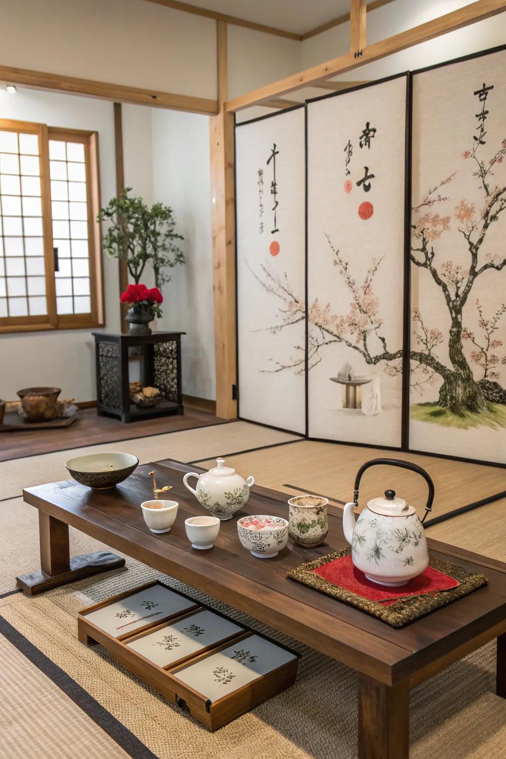 A Japanese tea ceremony adds cultural depth.