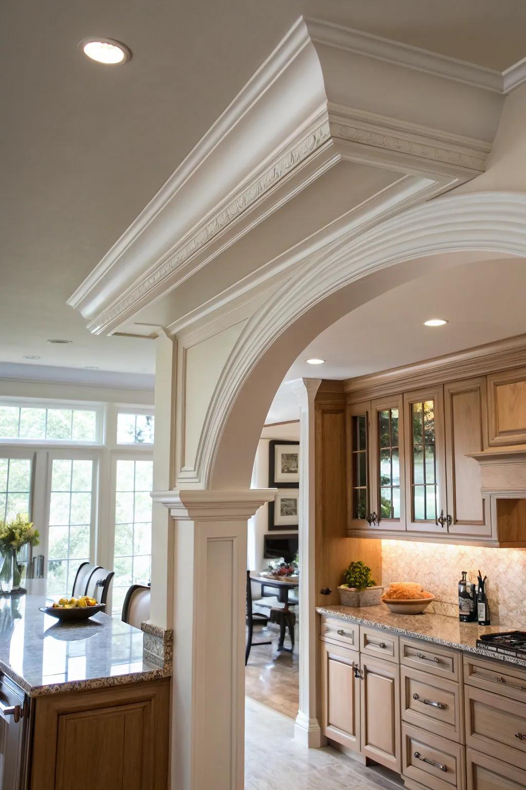 Cove molding adds a gentle, flowing touch.