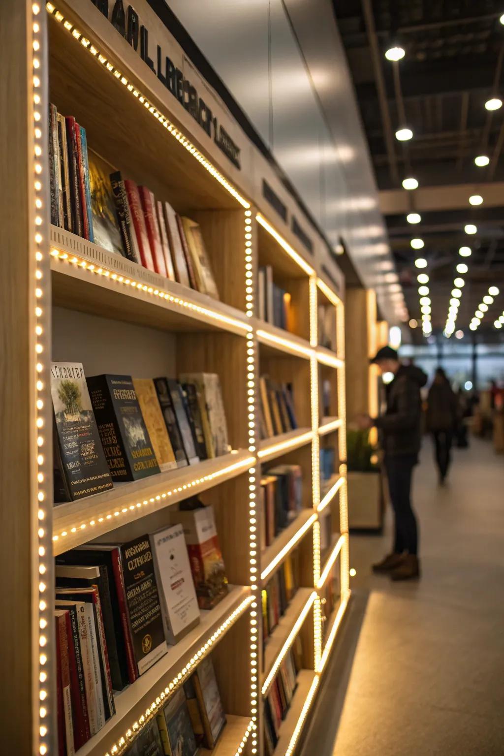 Make your bookshelves stand out with accent LED lighting.