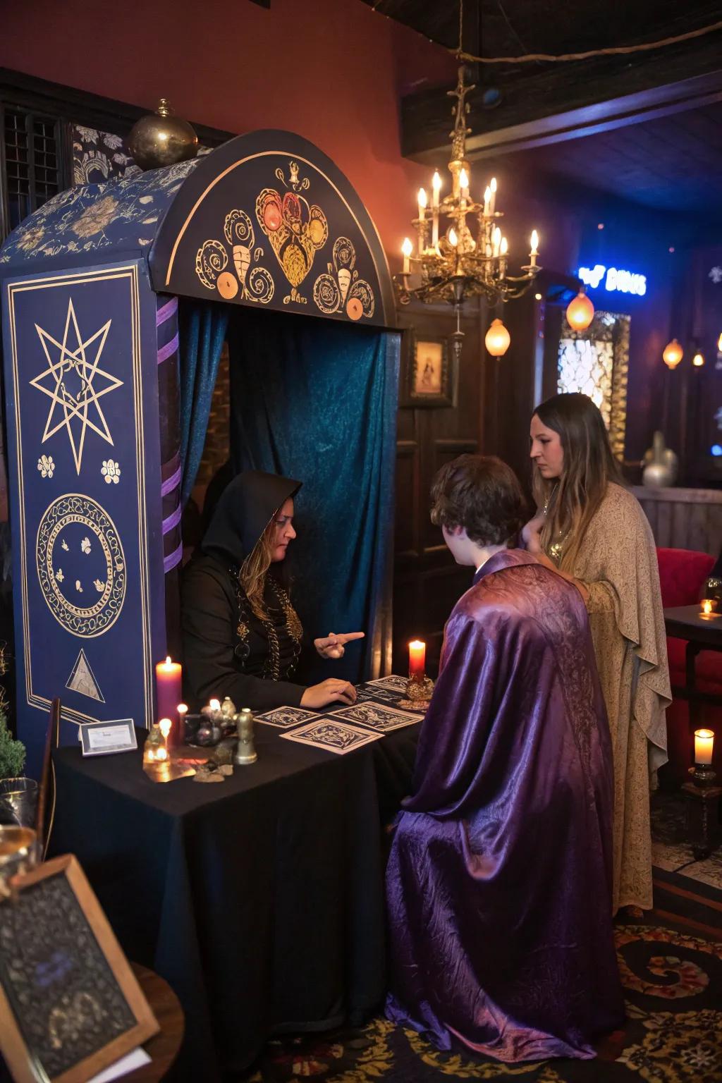 A fortune teller adds an element of intrigue and fun to the party