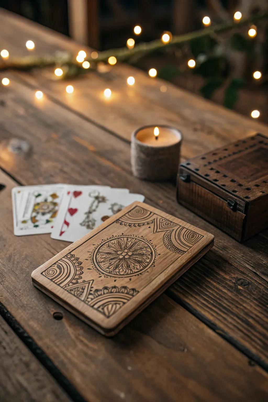 Wooden cards are a lasting keepsake for heartfelt messages.