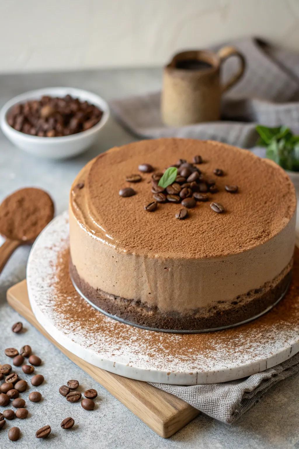 Espresso powder sprinkle adds aroma and flavor to a caffeinated delight.