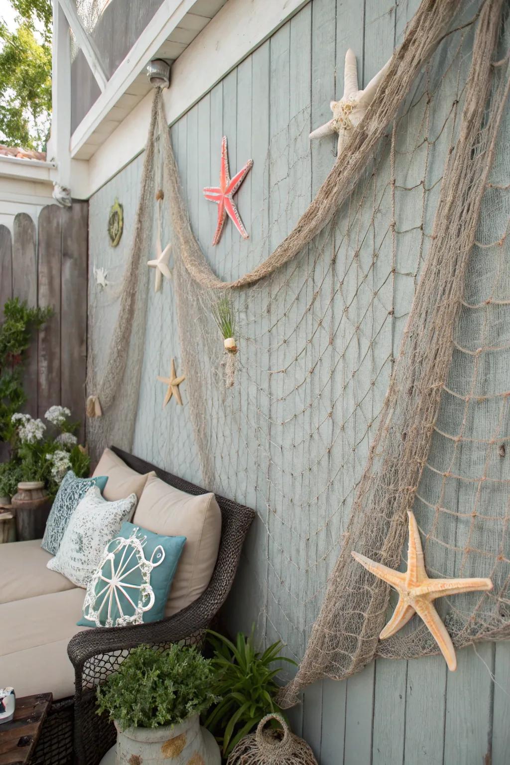 A starfish-adorned backdrop perfect for memorable photos.