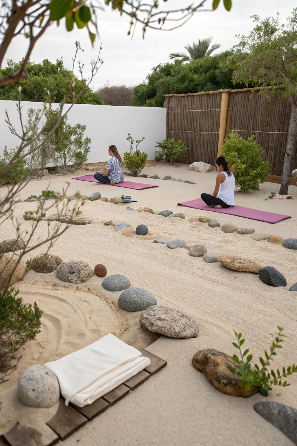 A zen corner promotes mindfulness and enhances your yoga practice.