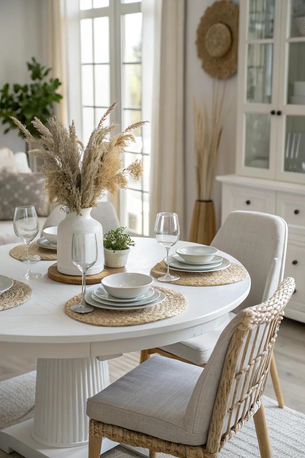 White furniture adds simple elegance to any setting.