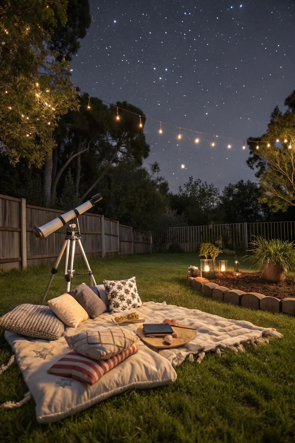 Stargazing offers a peaceful and romantic experience.