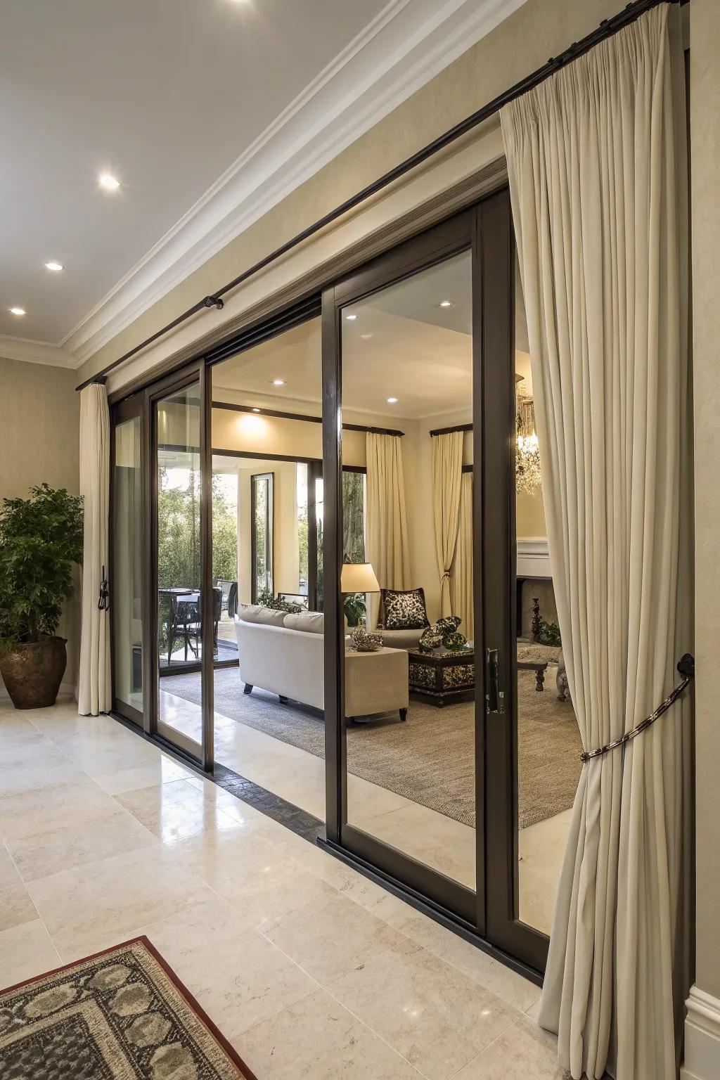 Modern tracks and rods add a sophisticated touch to your decor.