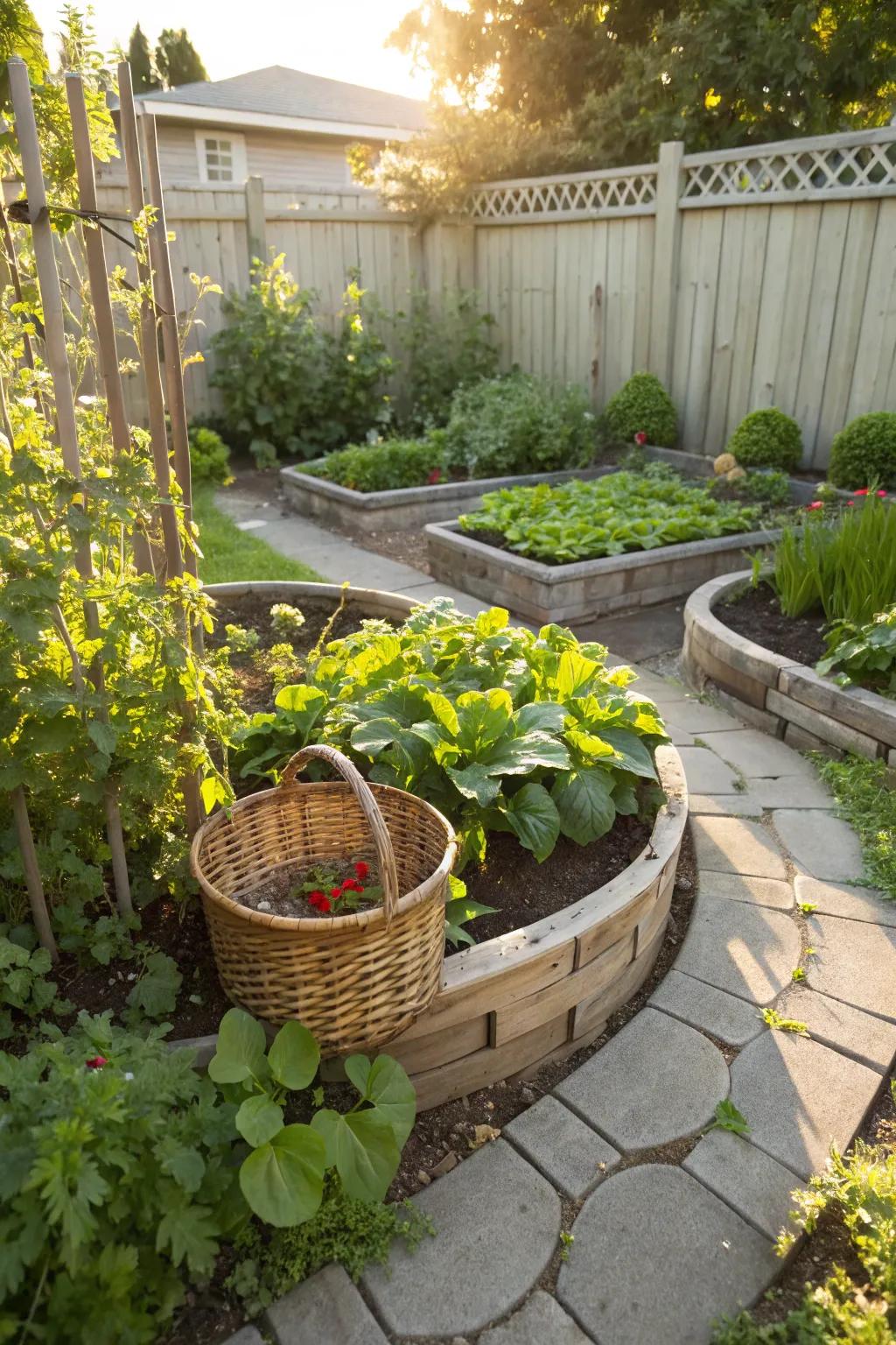 Keyhole gardens are efficient and sustainable for small spaces.