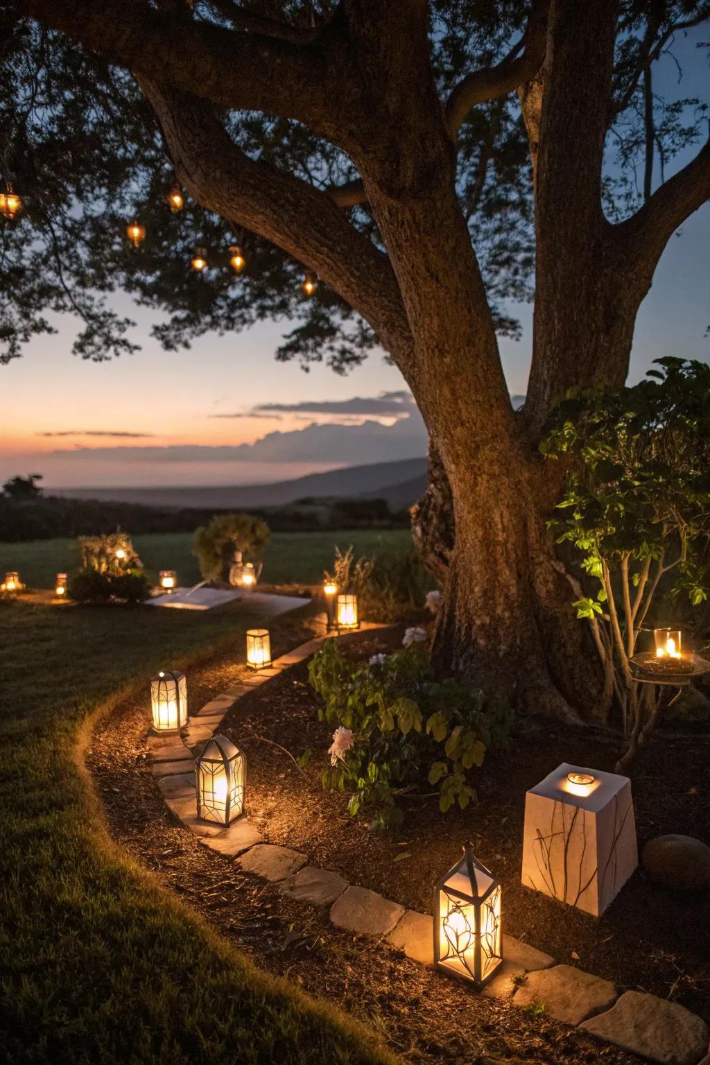 Night lighting adds magic and atmosphere to your tree's space.