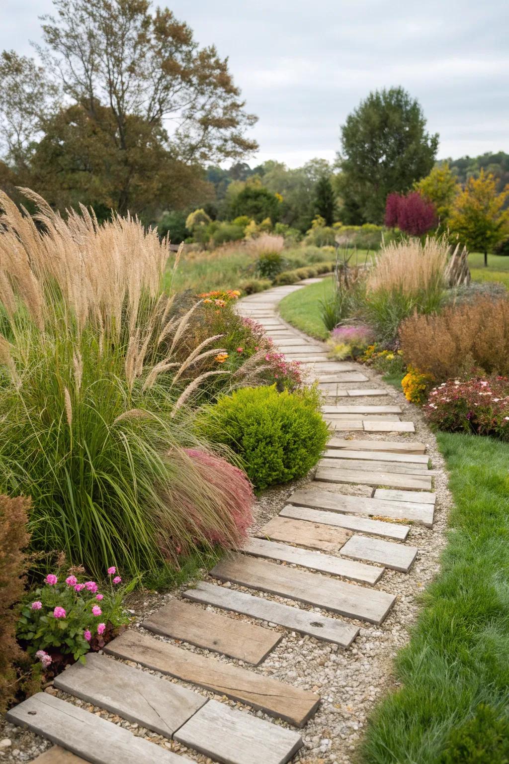Timber and stone mix routes offer a unique texture.