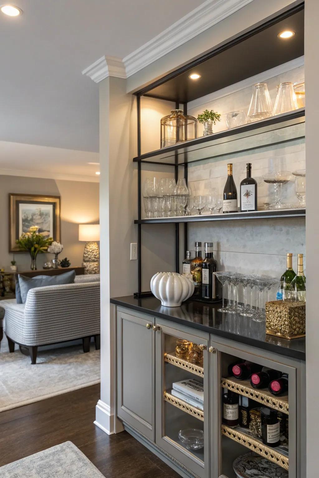 Add charm using open shelving.