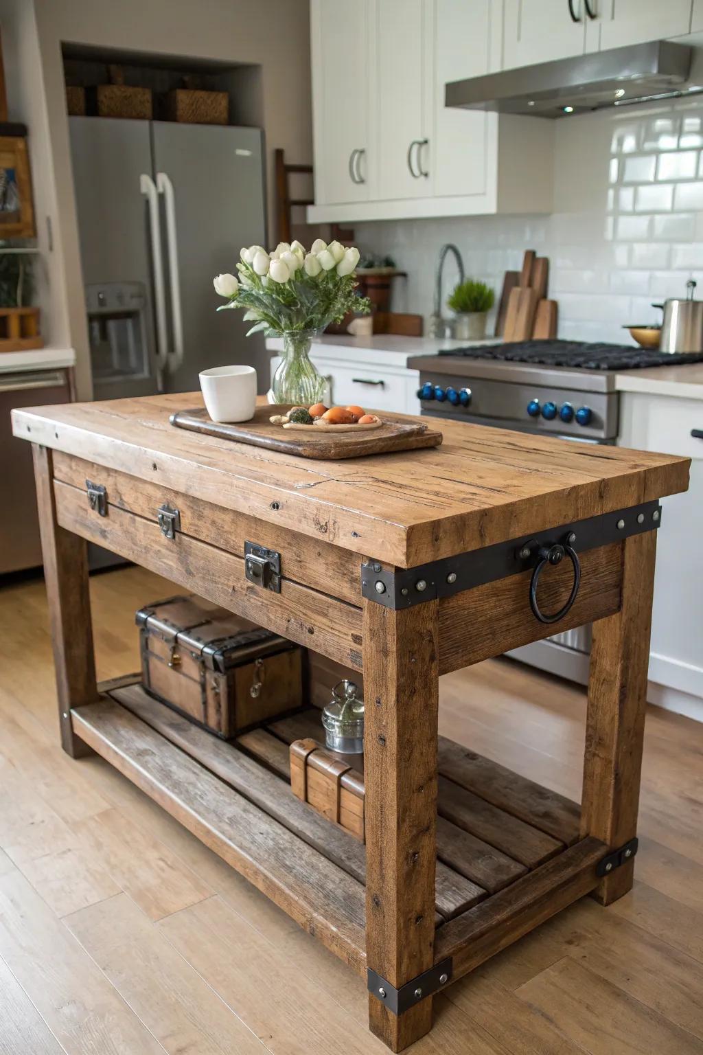 Upcycled pieces add depth and history to your kitchen.