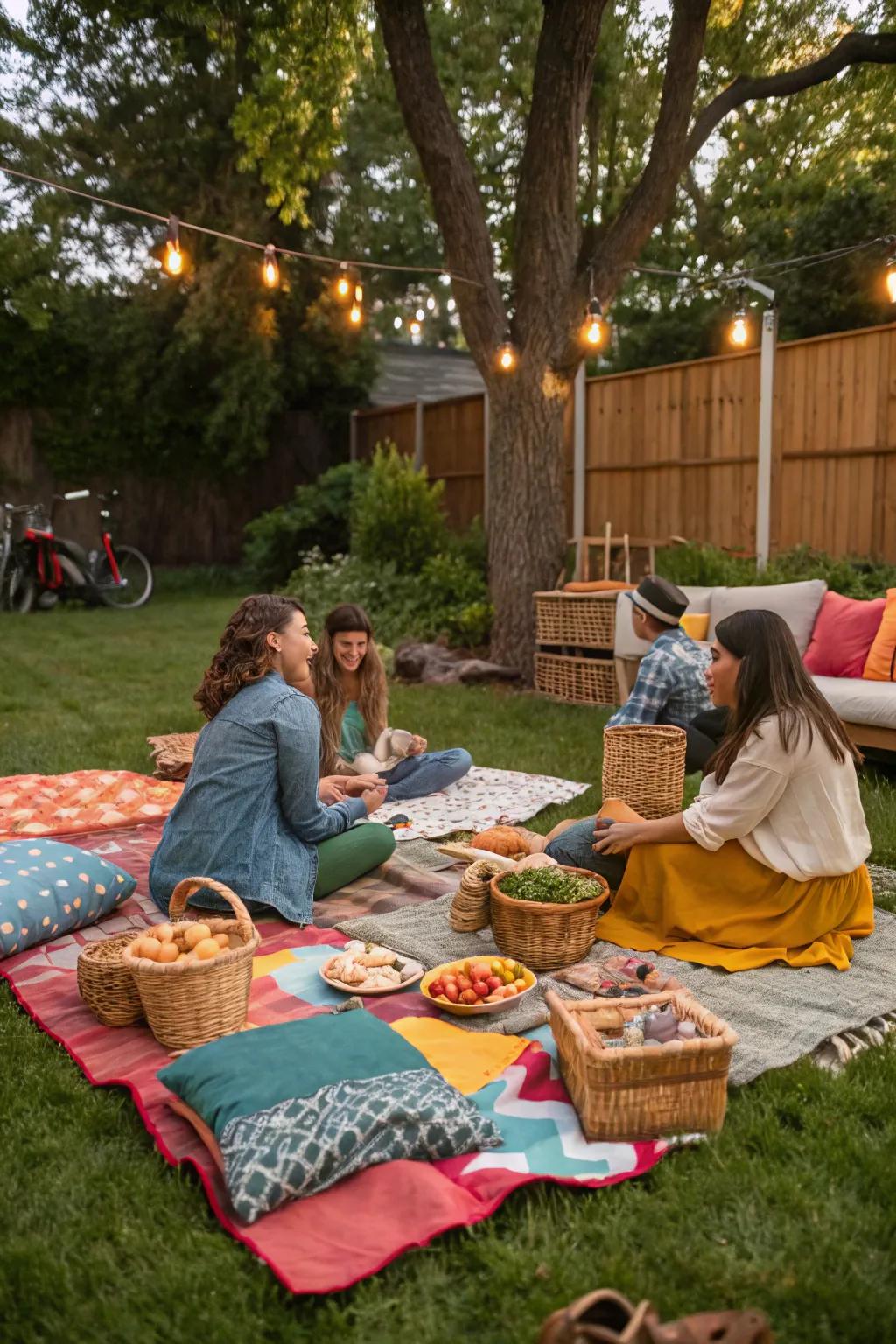 Garden picnics provide a relaxed dining setting.