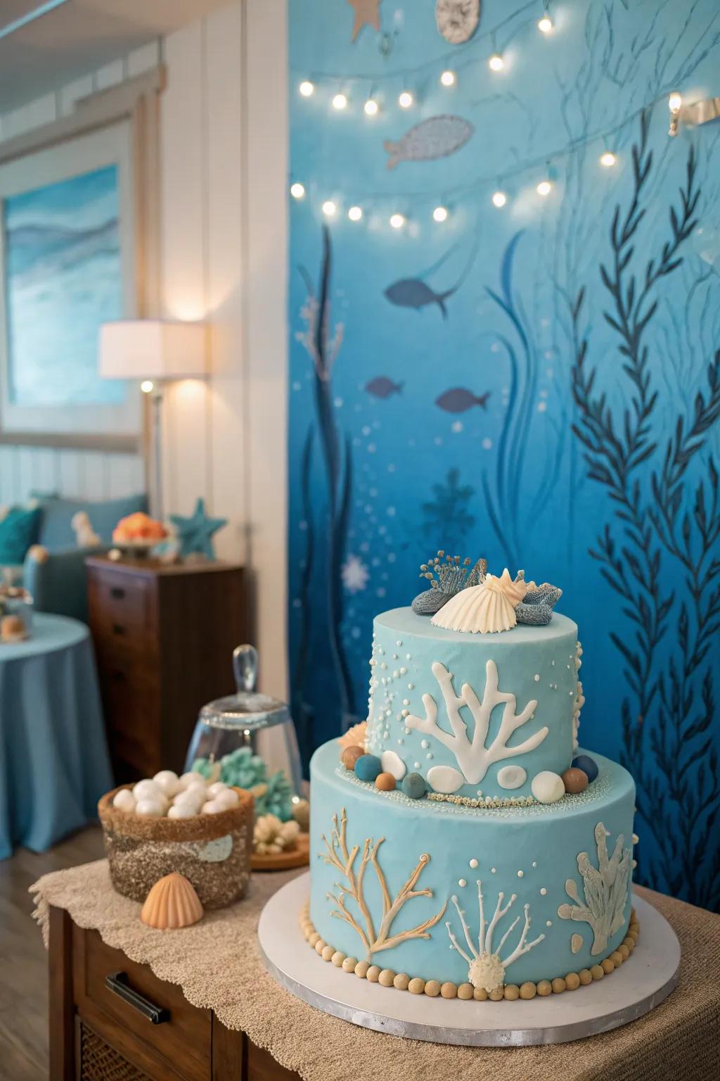 An under the sea theme adds a splash of fun to your cake smash photos.