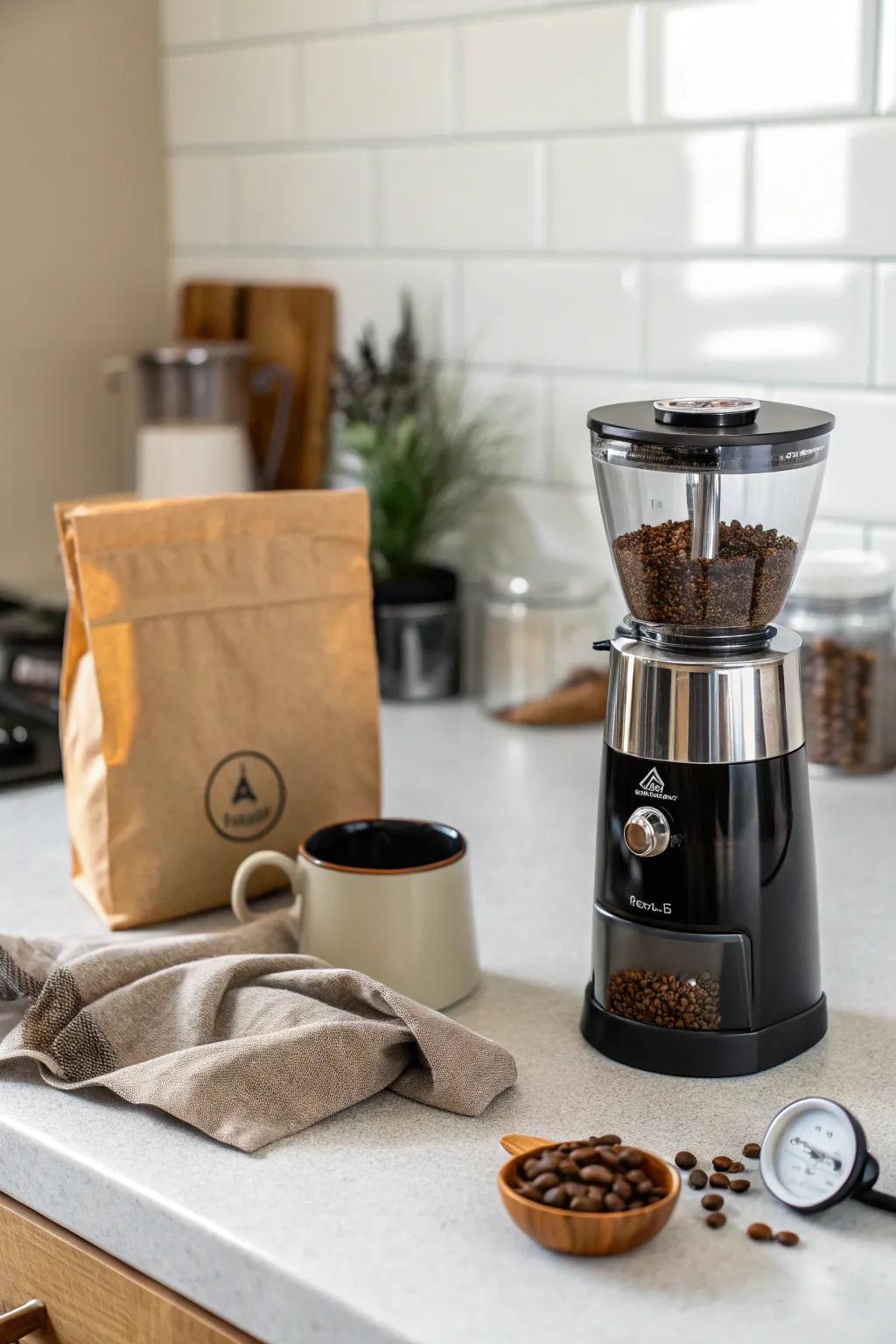 Grind your coffee freshly using a quality burr grinder.