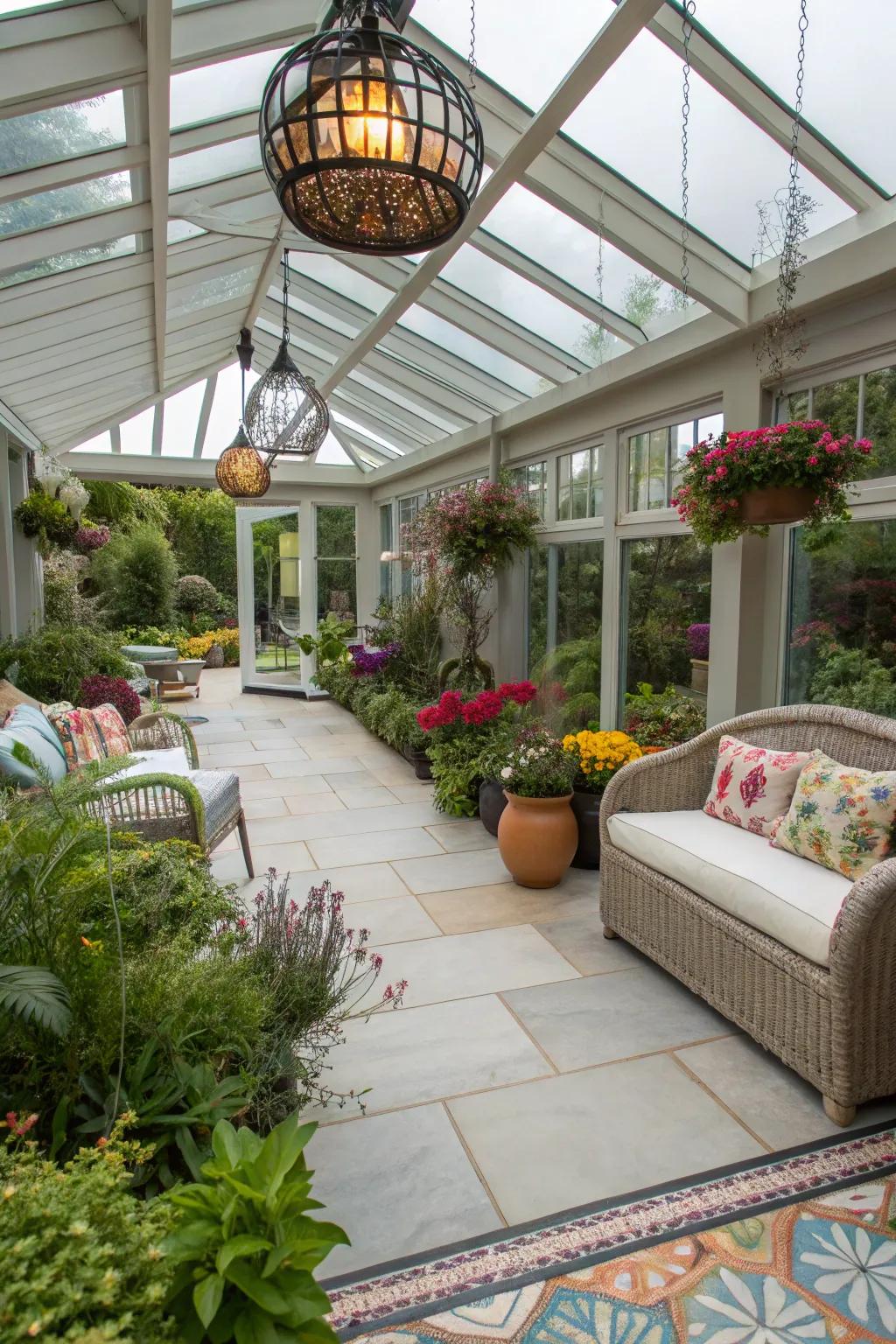 A personalized conservatory reflecting individual style and taste.