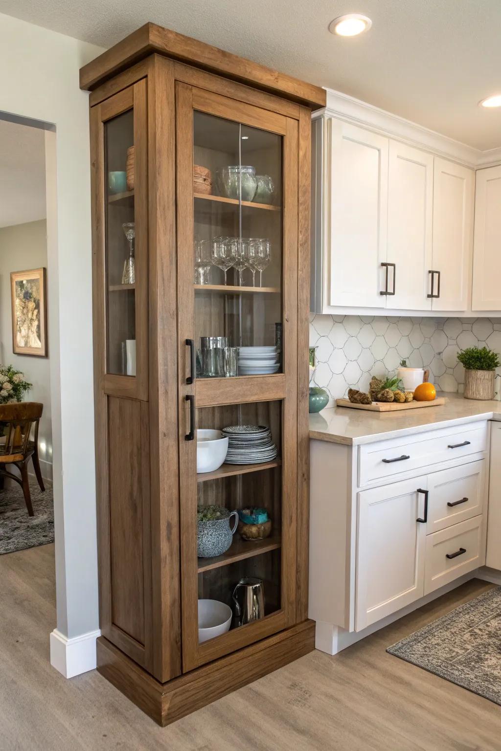 Keep things tidy with a practical and stylish corner cabinet.