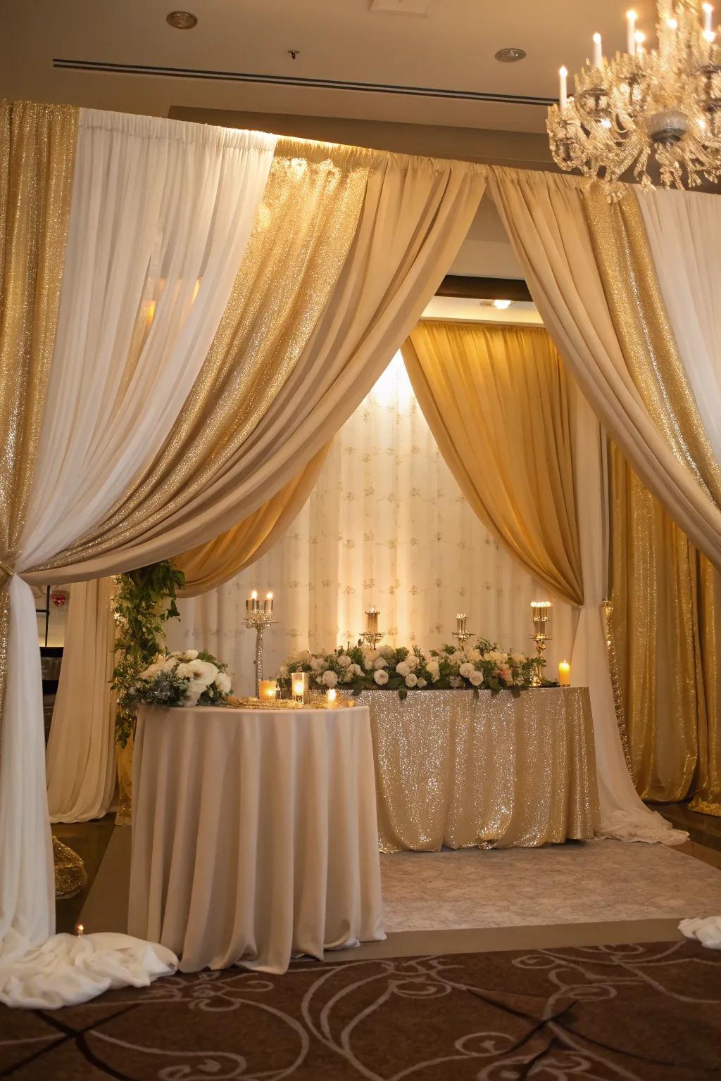 Luxurious drapery adding elegance to the venue.