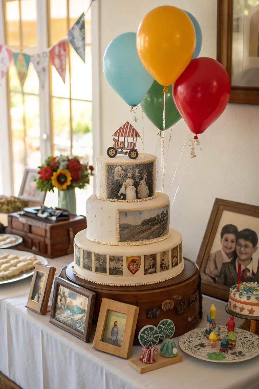 Take a sweet stroll down memory lane using this photo cake!