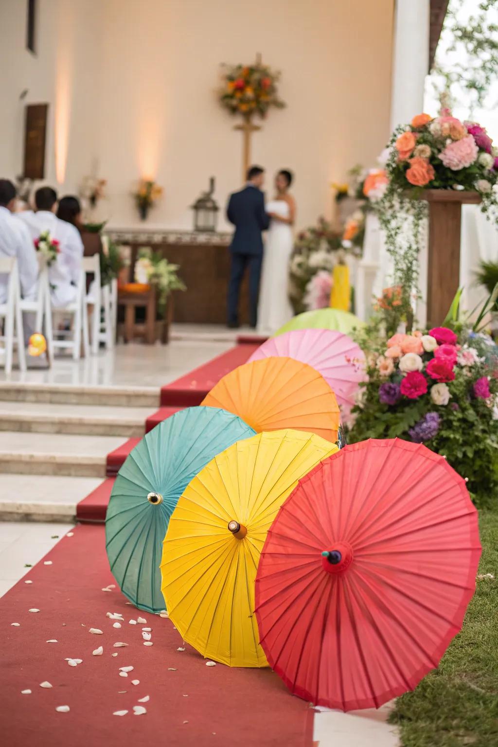 Paper parasols add charm and shade.