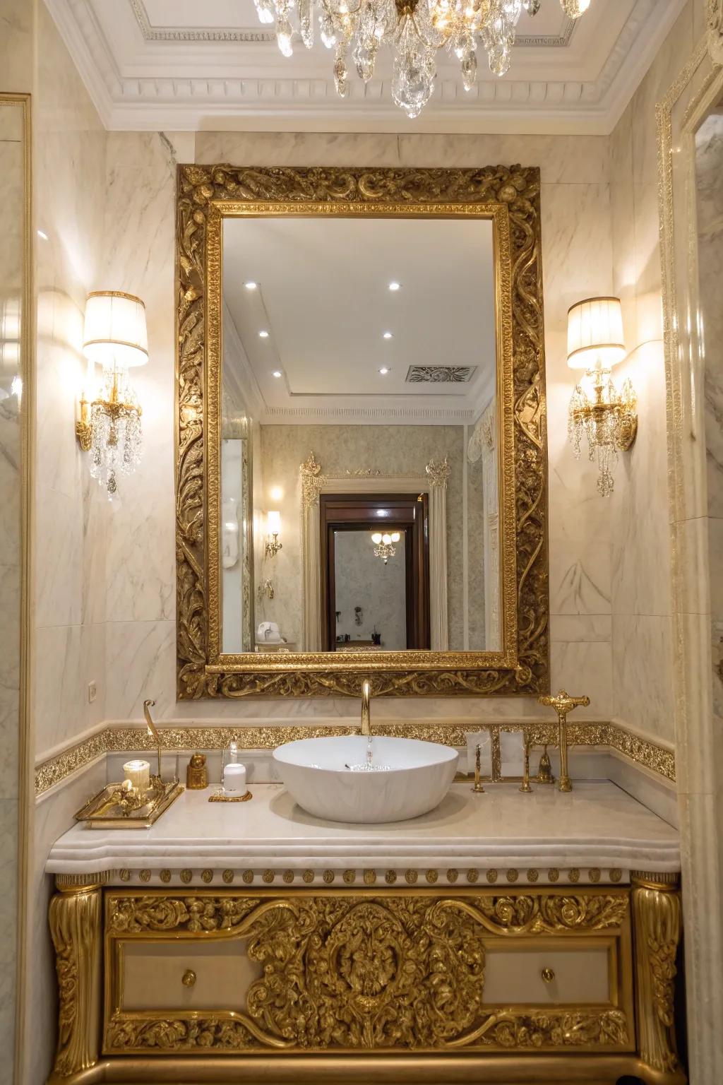 Gilded edges bring a touch of luxury and elegance to mirrors.