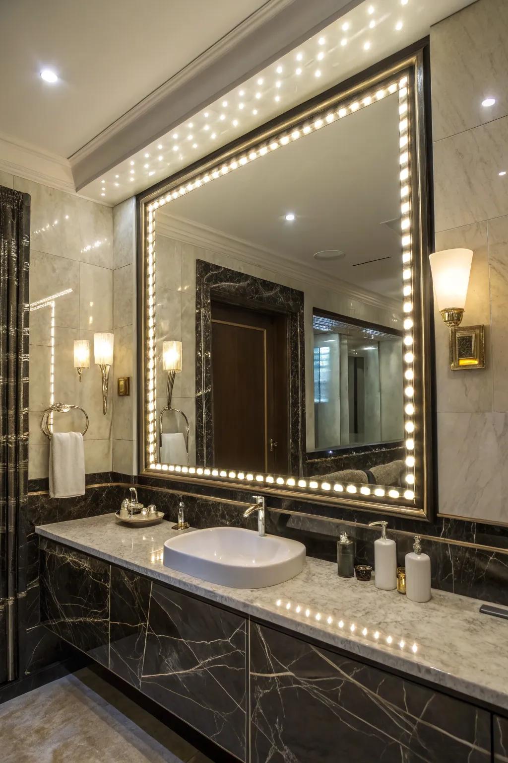 Transform your bathroom with LED-lit mirrors.