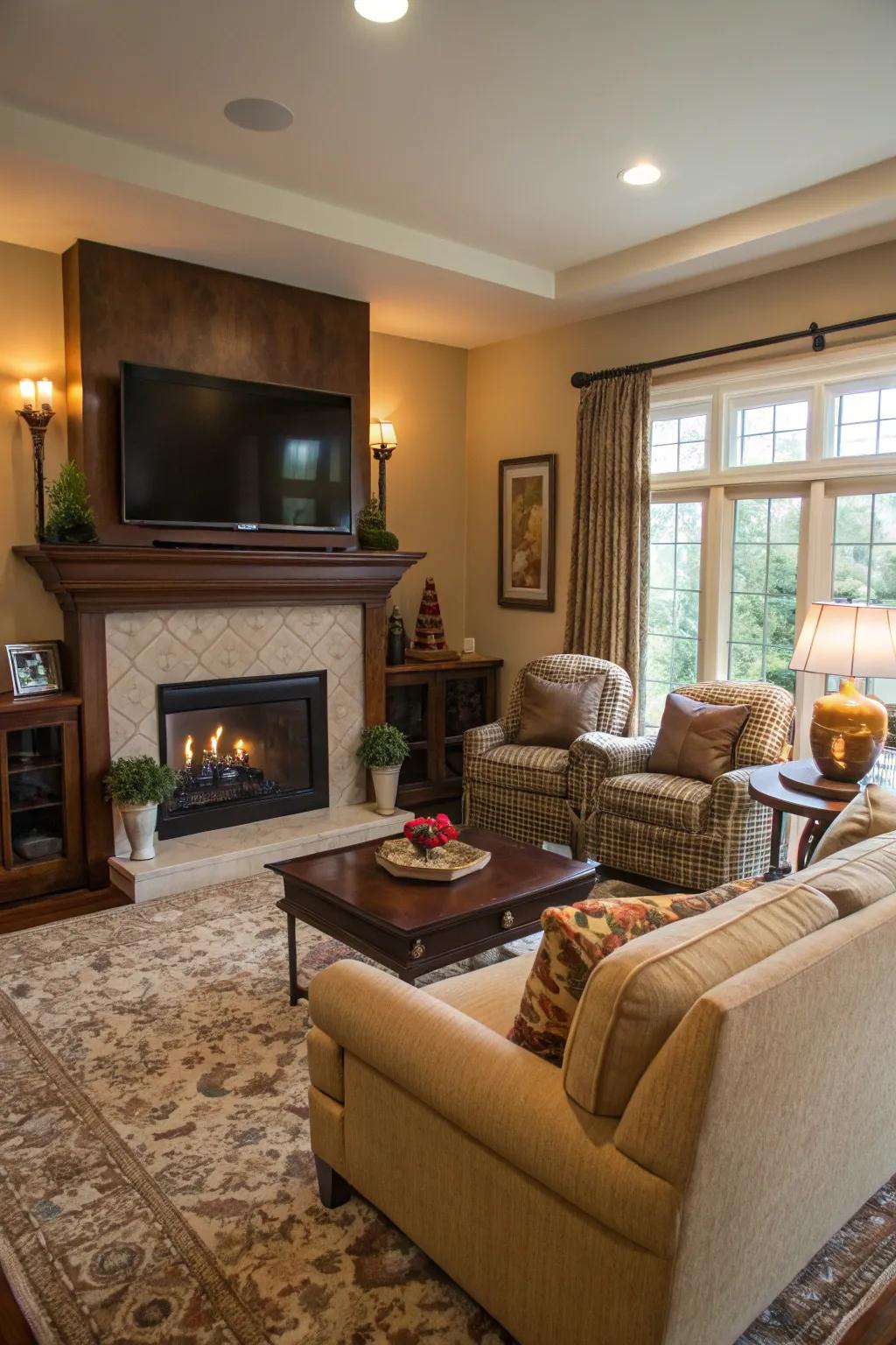 Strategic furniture planning enhances practicality and comfort.