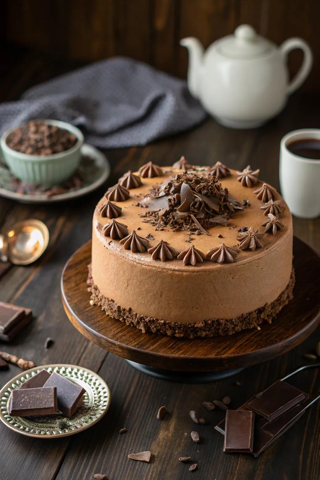 Cocoa shavings add a traditional touch to caffeinated delight decoration.