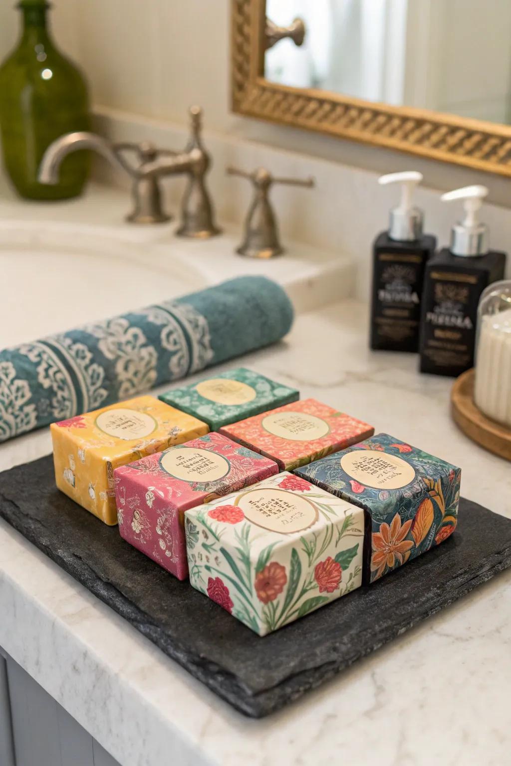 Indulge her senses with a luxurious soap collection.