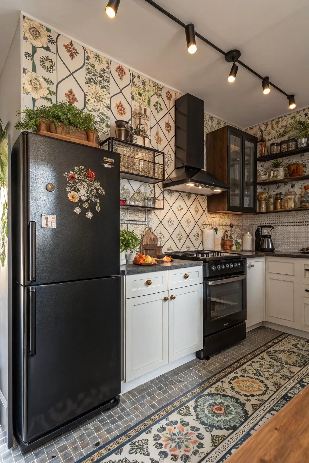 Vintage charm meets modern sophistication in this kitchen.