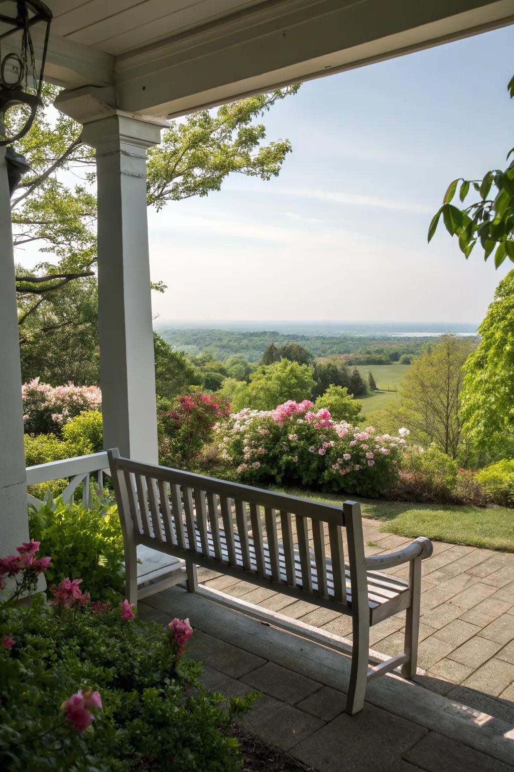 Position your bench for the optimal view and savor the panorama.