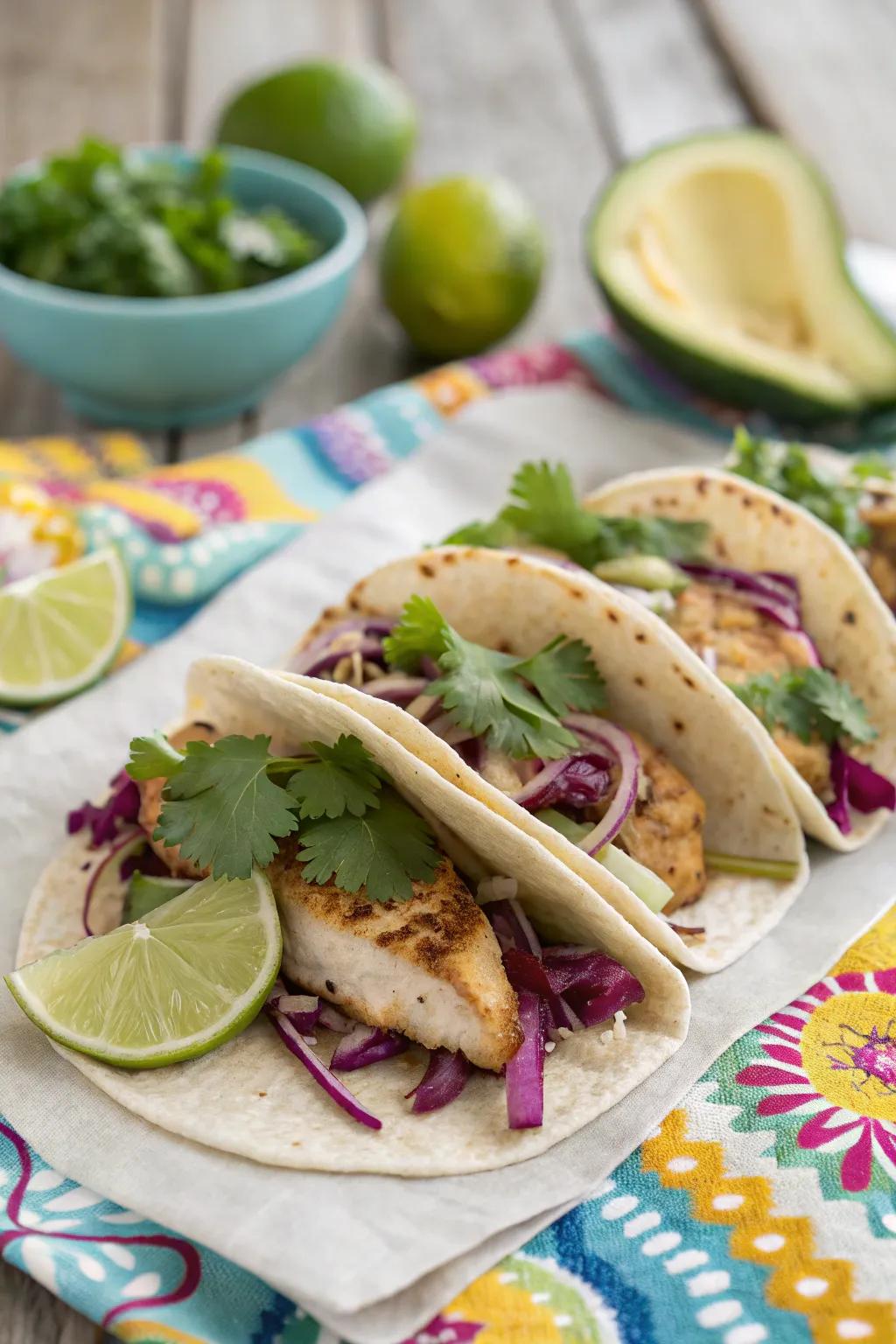 Grilled ocean tacos, transporting a taste of the aquatic world to your open-air meal.