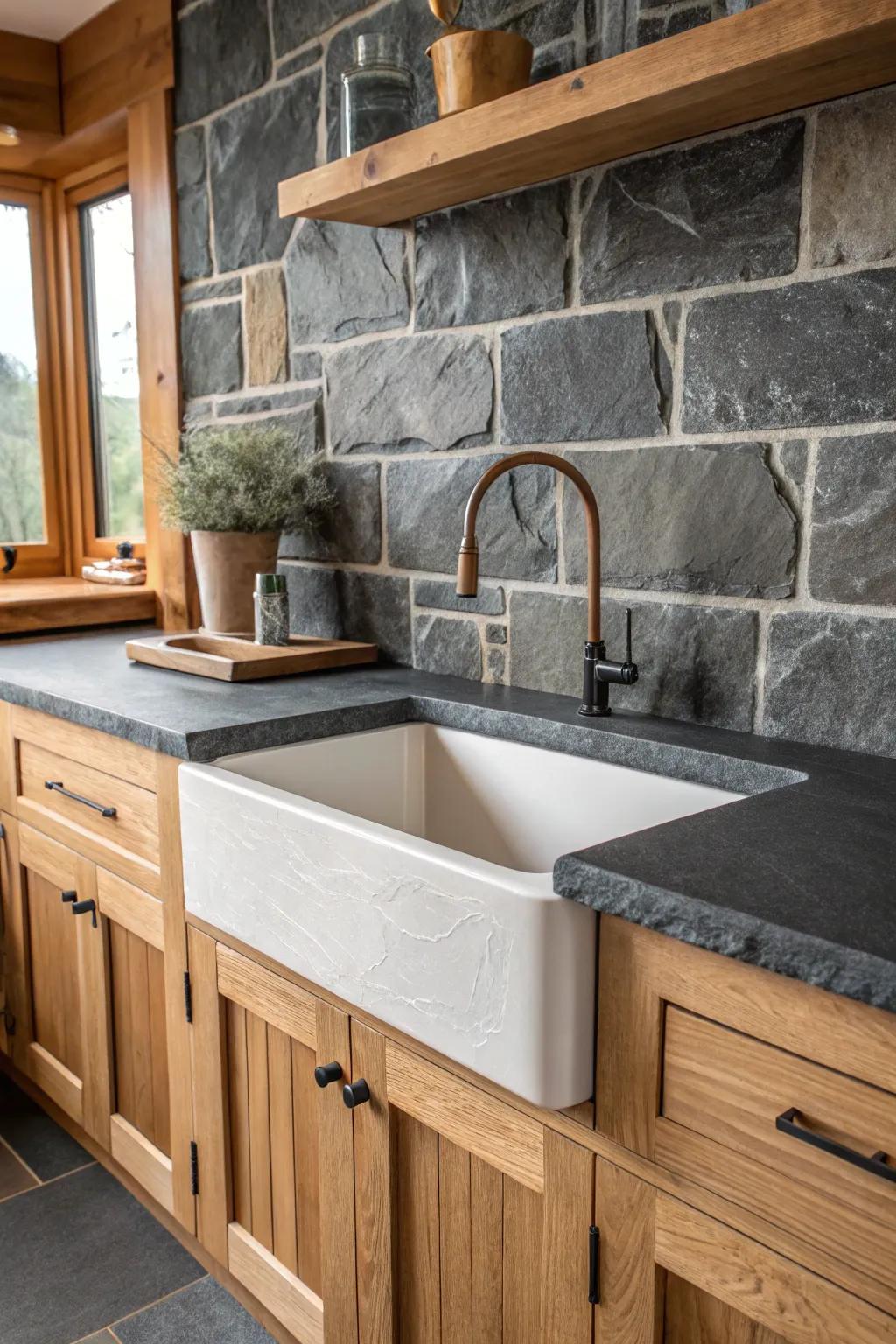 Natural stone offers an organic and luxurious feel in the kitchen.