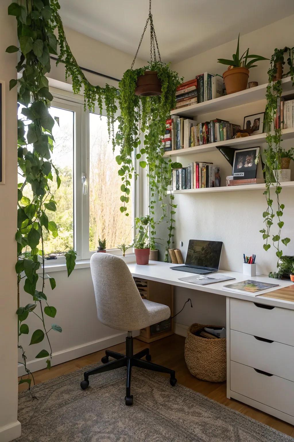 Boost your workspace with the serenity of vines.