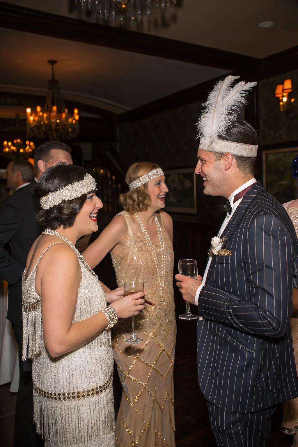 Attendees welcome the retro theme dressed in typical 1920s attire.