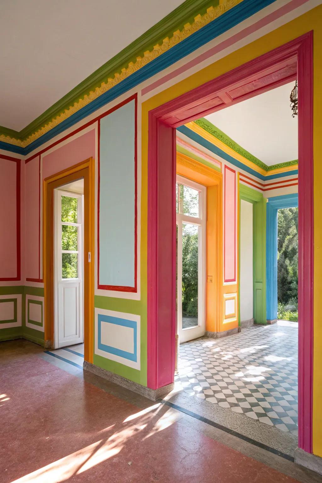 Artistic painted features bring a splash of hue