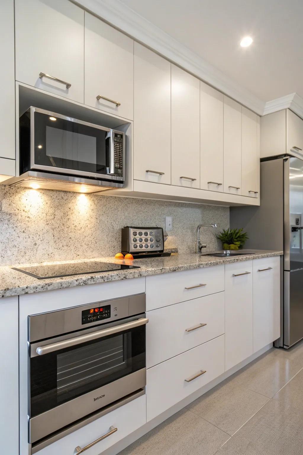 An under-counter microwave for a sleek and functional kitchen.