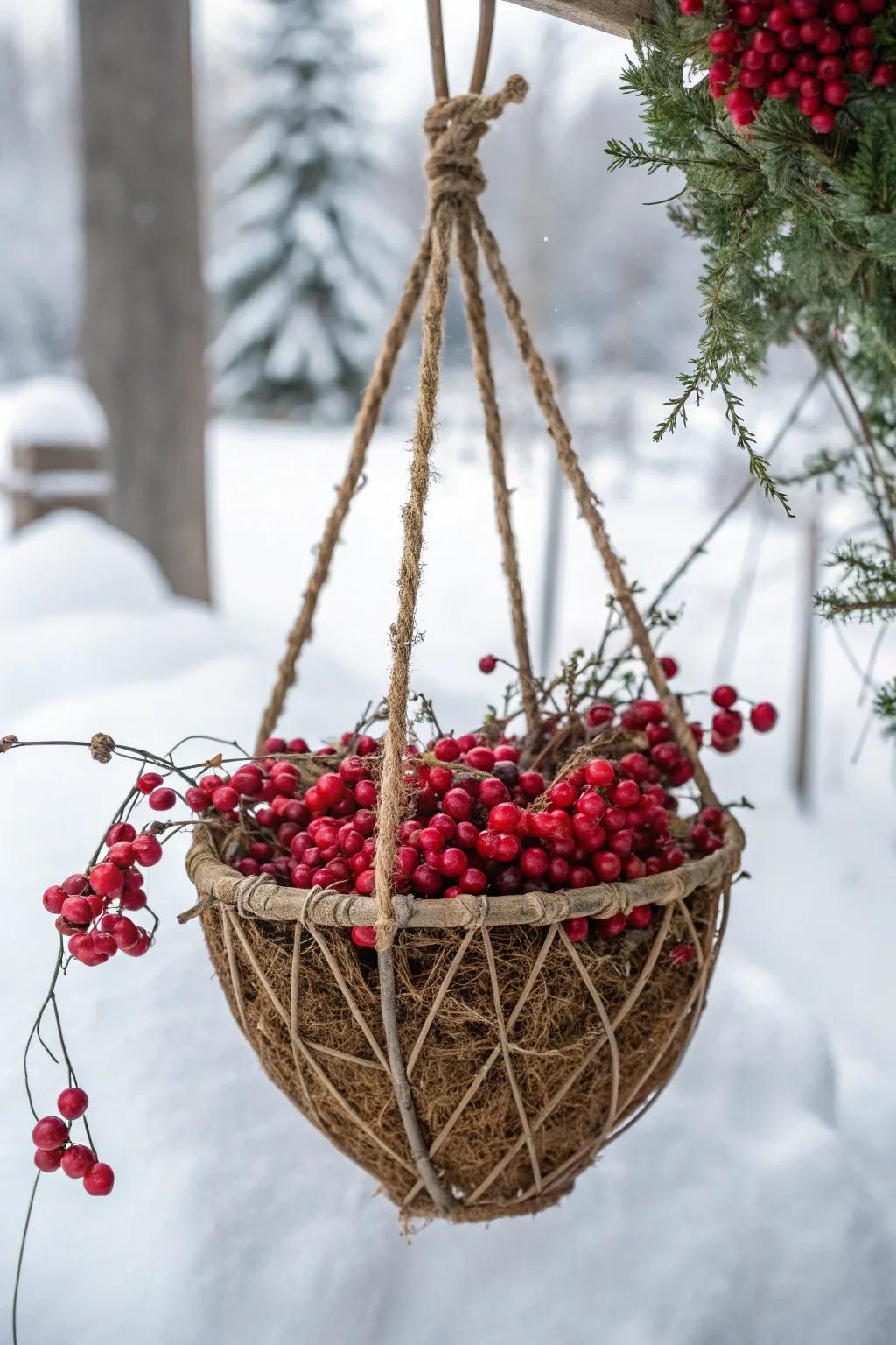 Berries and twine create a cozy, handmade aesthetic.